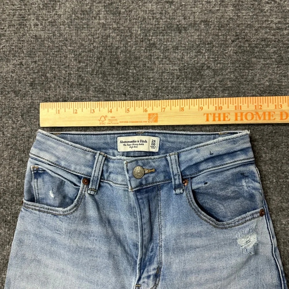 Abercrombie & Fitch Jeans Womens Size 24 Blue Super Skinny Ankle High Rise Curve